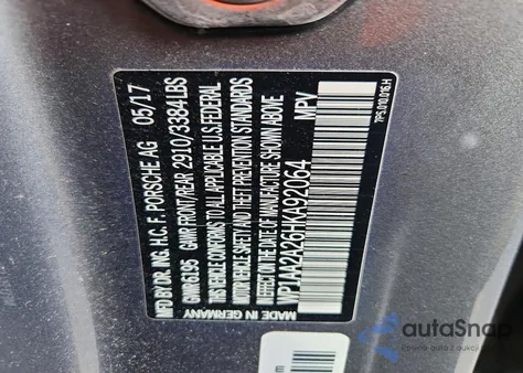 2017 Porsche Cayenne z USA, uszkodzony, nr VIN WP1AA2A26HKA92064